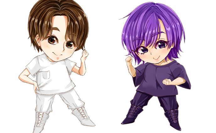 人物デフォルメキャラクターイラスト