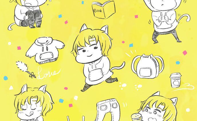 デフォルメキャラクター、ポーズのサンプル