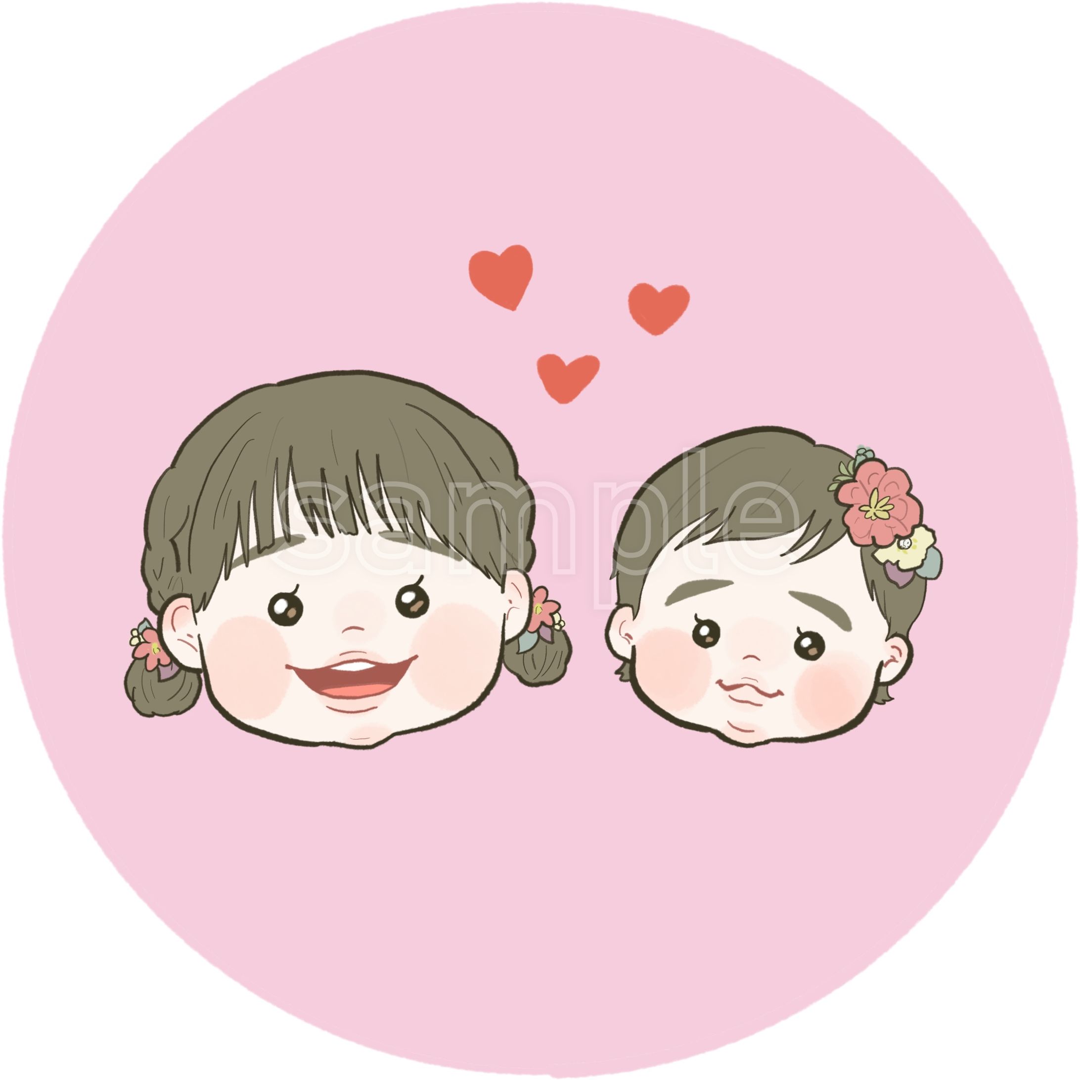 姉妹ちゃん似顔絵-1