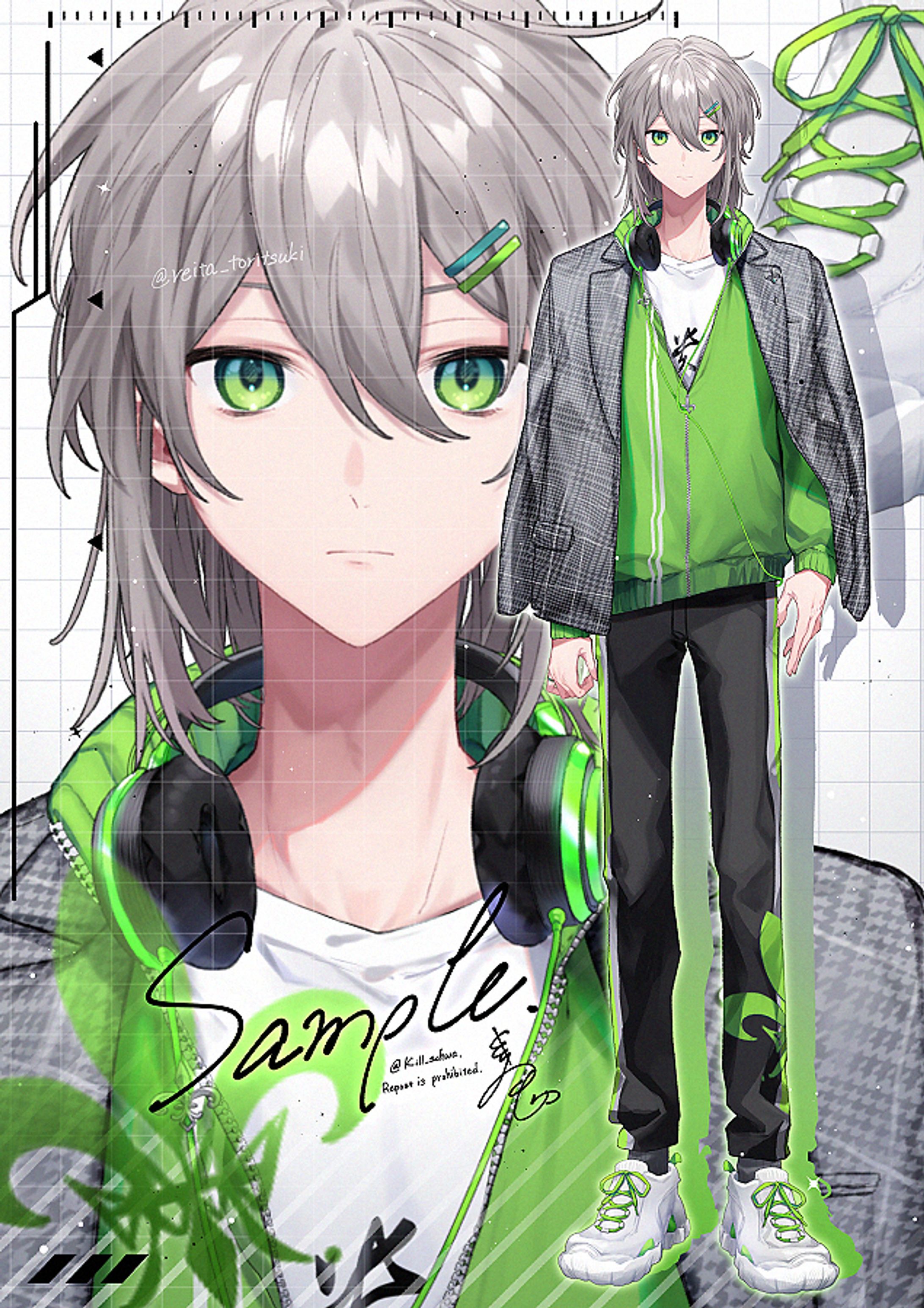 【お仕事】Vtuber『鳥月レイタ』様　キャラクターデザイン&Live2D用立ち絵-1