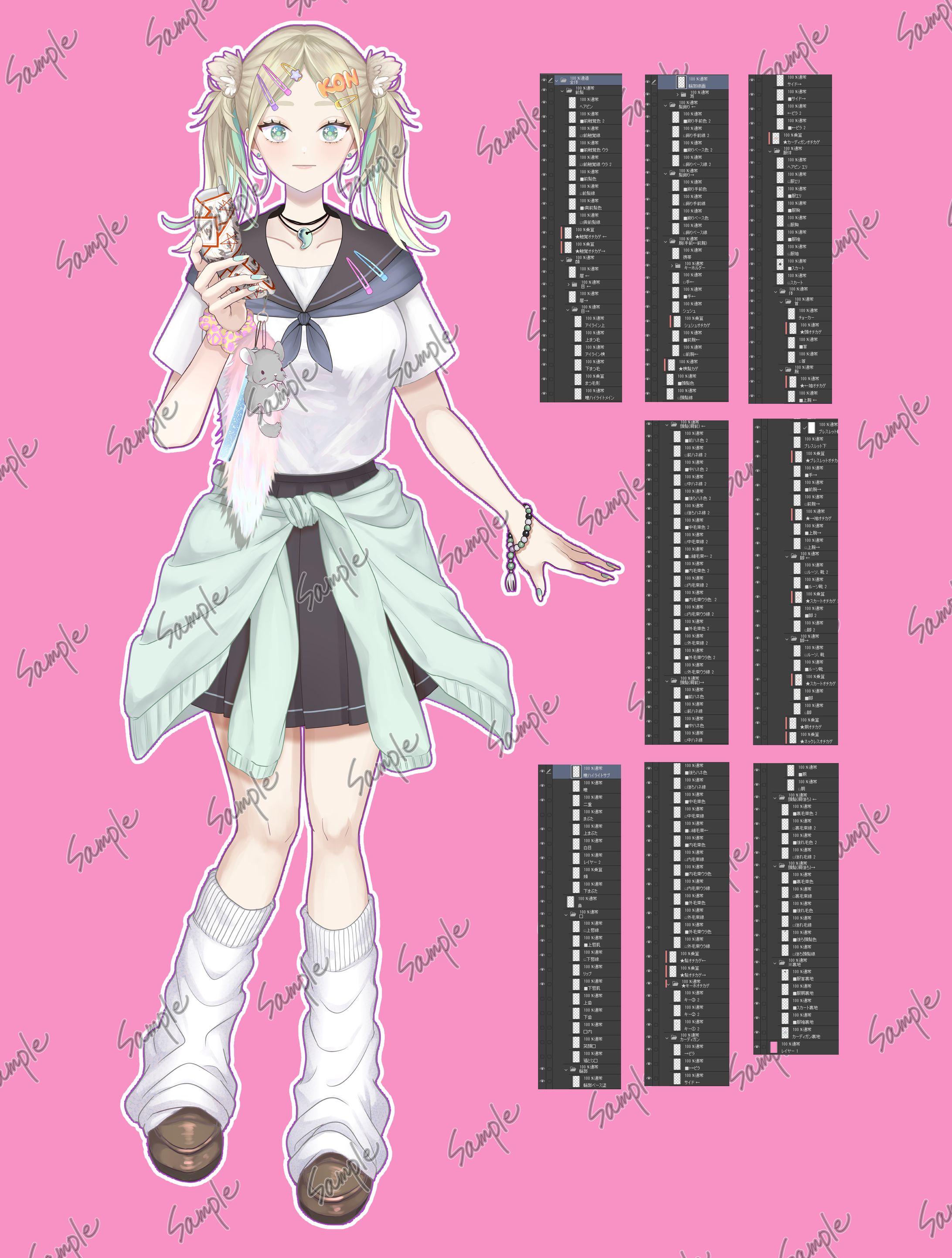 【Live2D用レイヤー分け対応】Vtuber立ち絵（オリジナル）-1