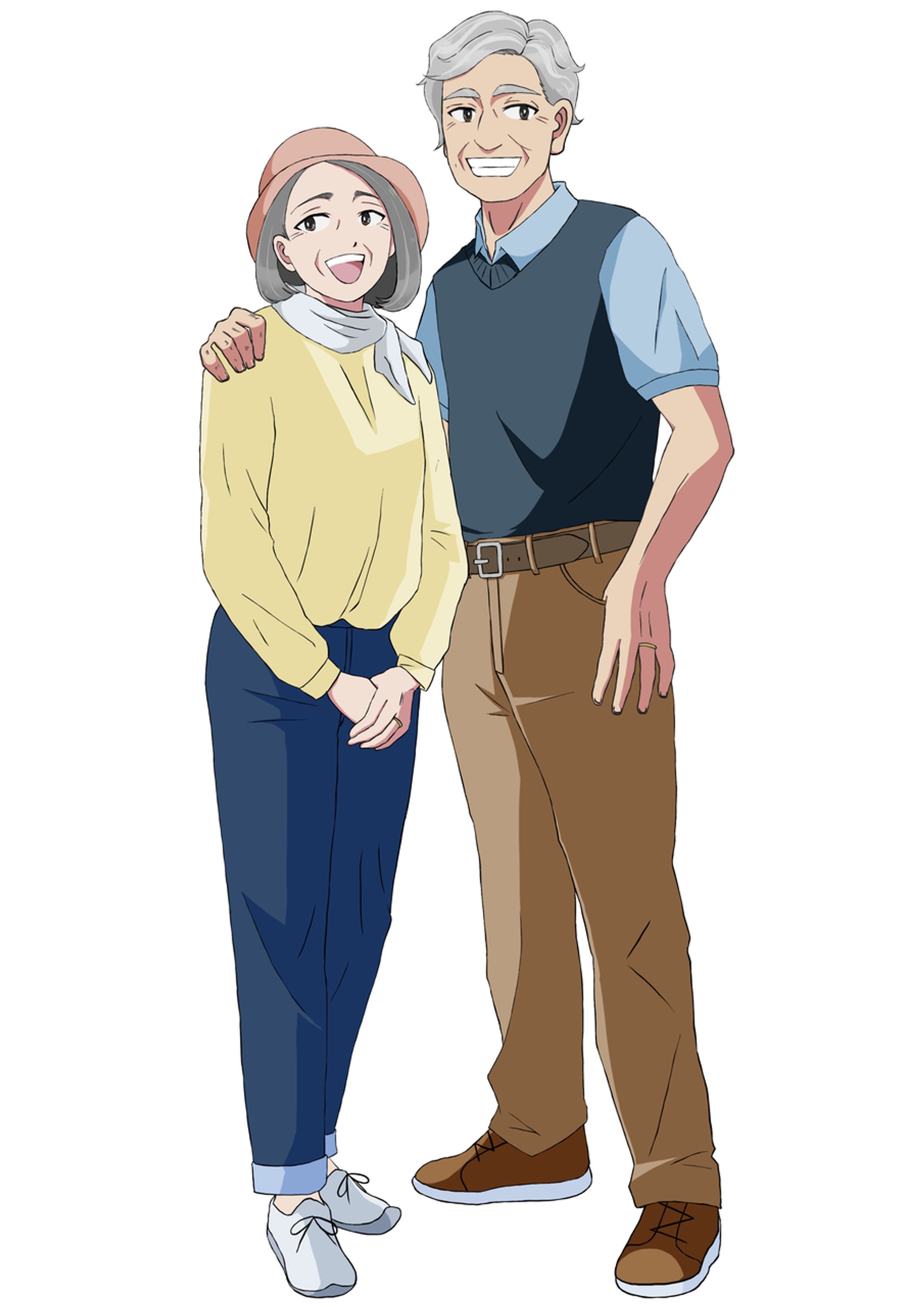 【サンプル】仲の良い老夫婦　写真撮影-1