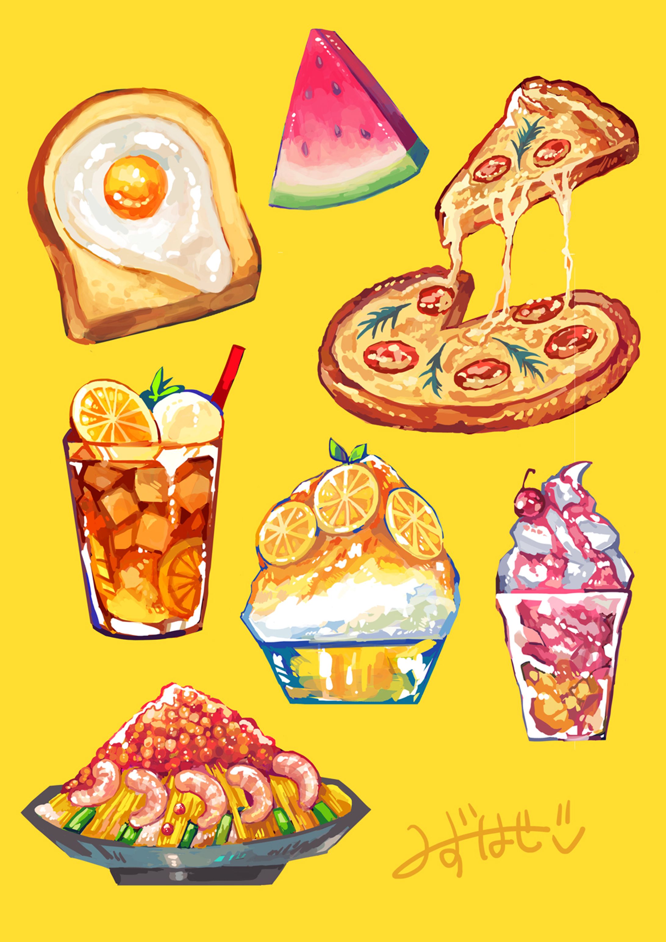 オリジナル　食べ物イラスト２-1