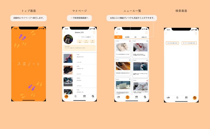 デジハリ中間課題 コレクションアプリ スニノート