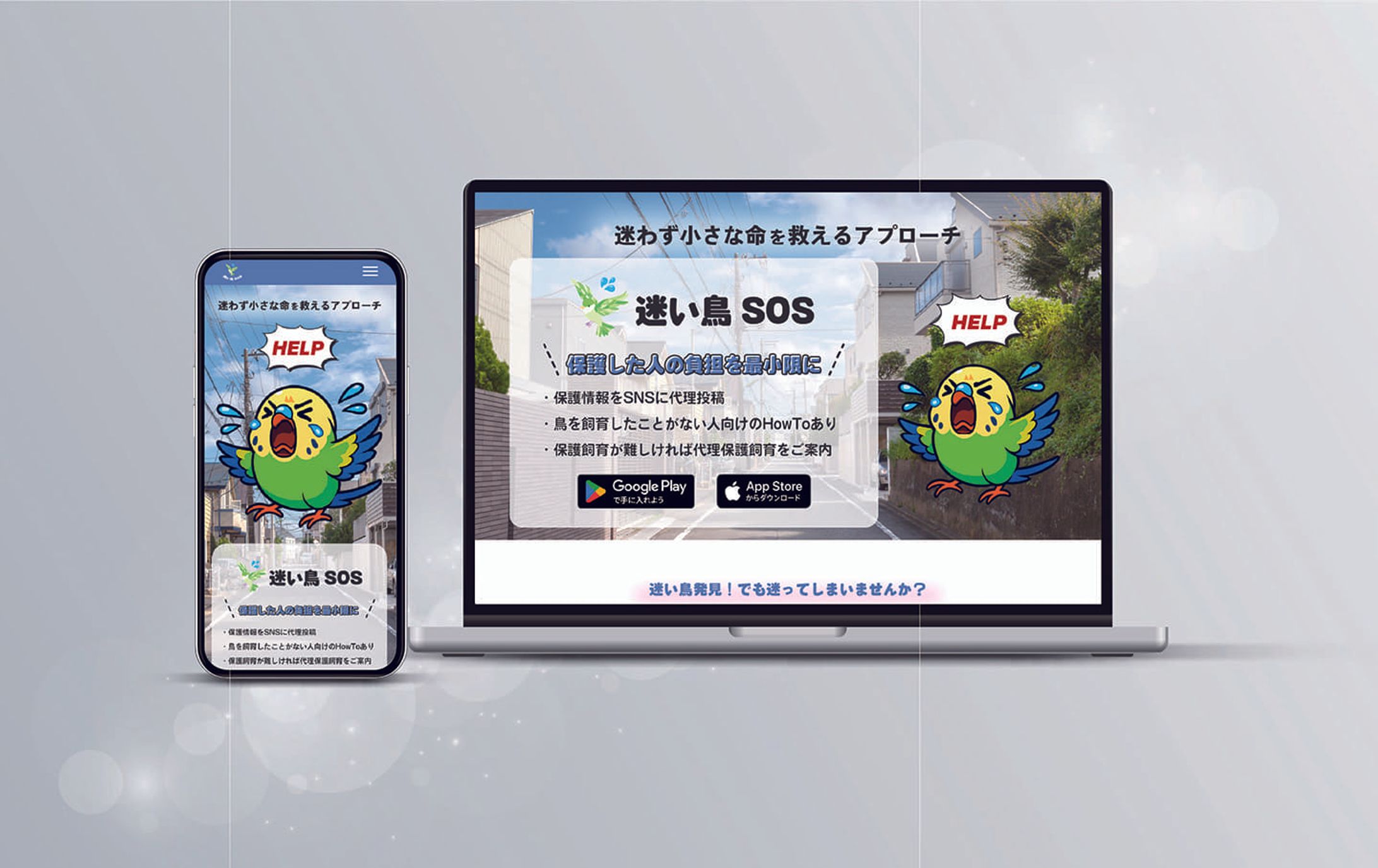 【LP】アプリ「迷い鳥SOS」-1