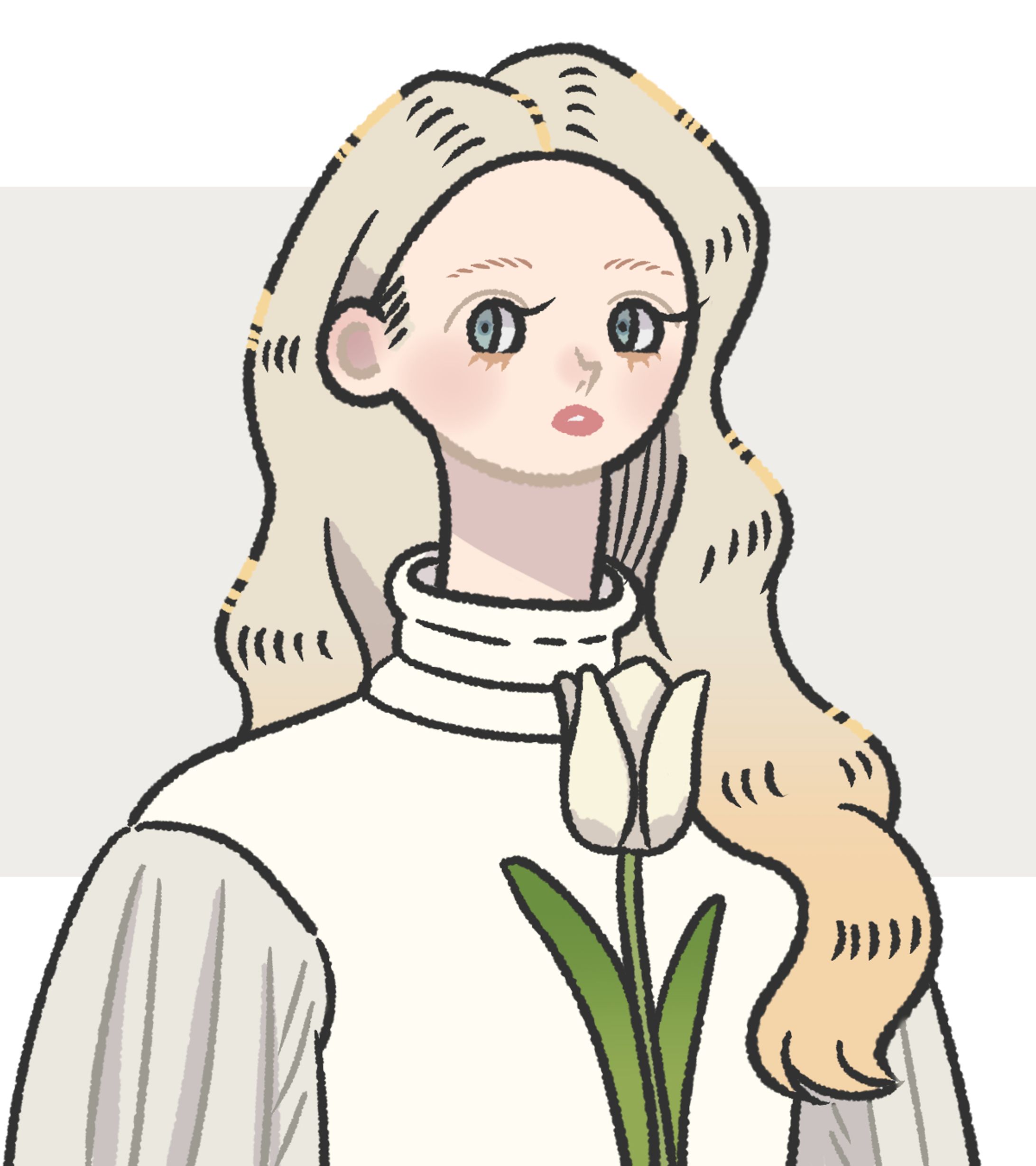 チューリップと女の子-1