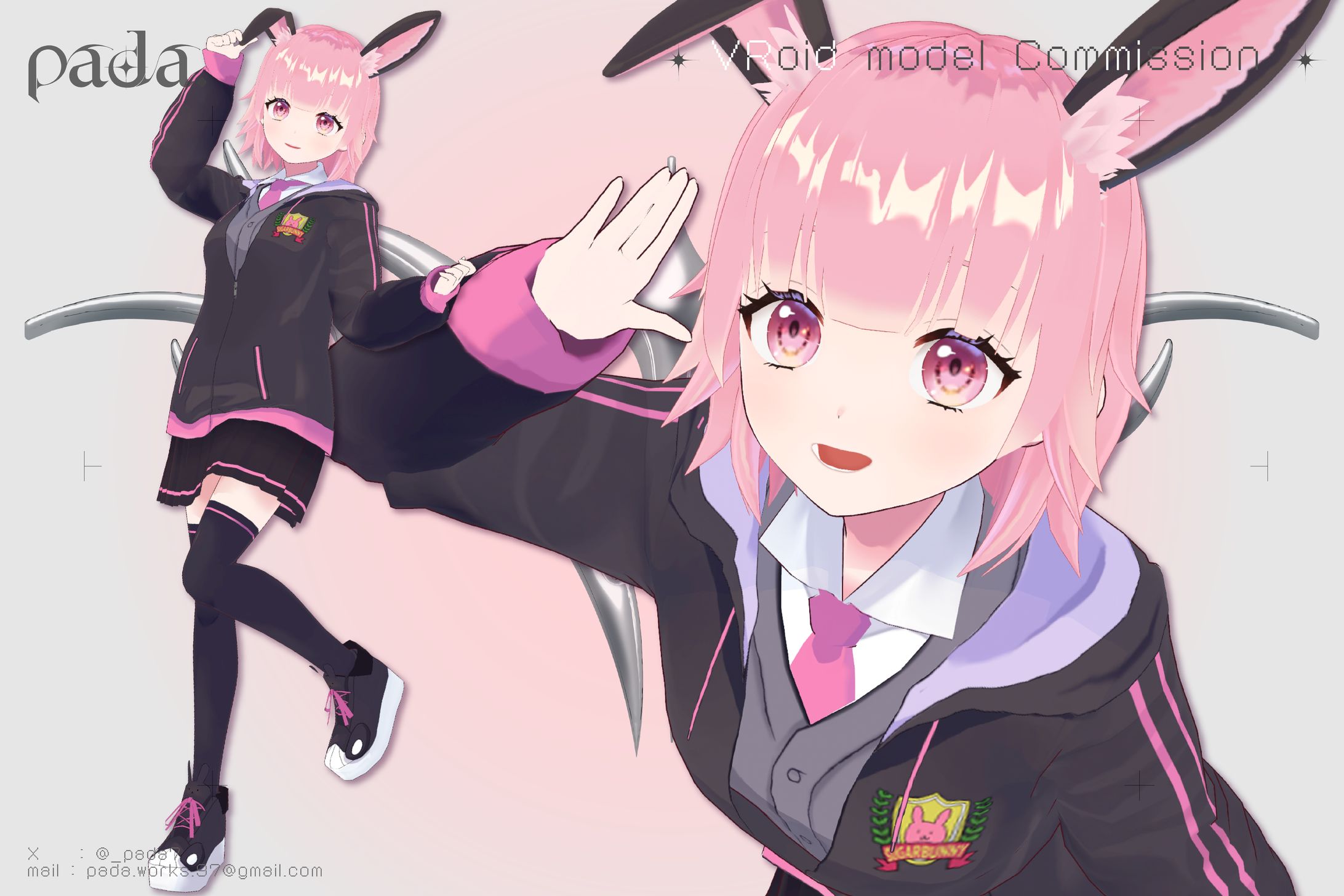 VRoid 3D model / 砂糖うさぎ-1