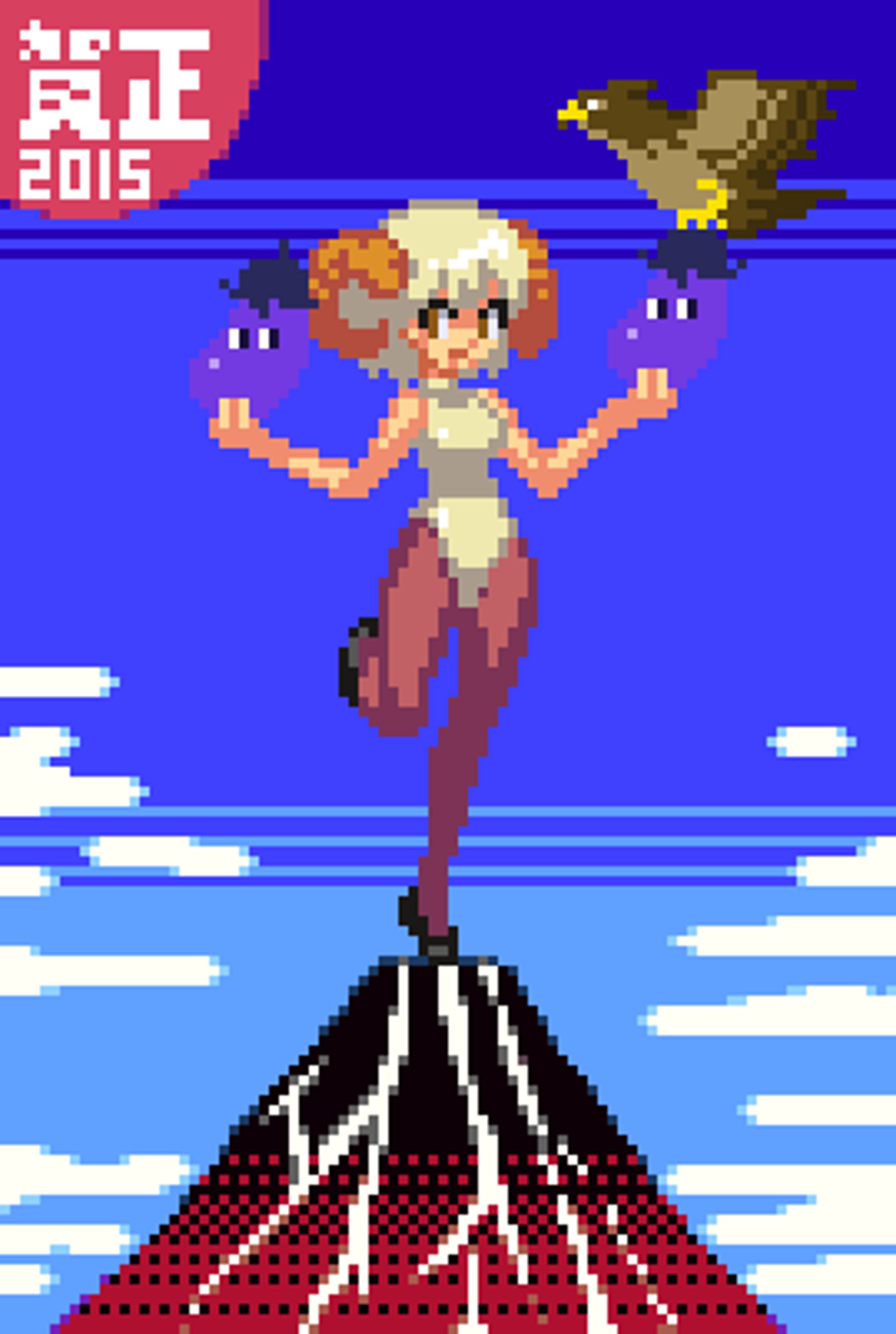 オリジナル干支ドットアート、ピクセルアート、pixel art-1