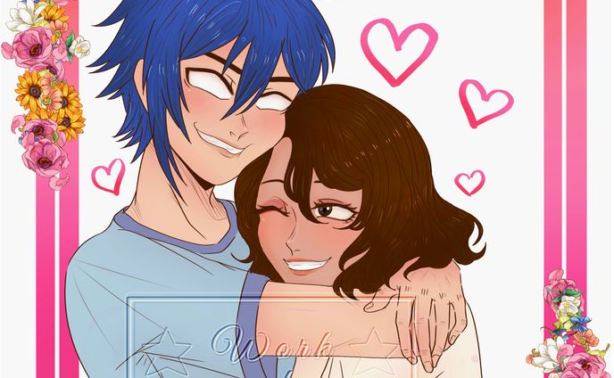 Artwork - Half body, 2 characters, simple color 12/3/2023