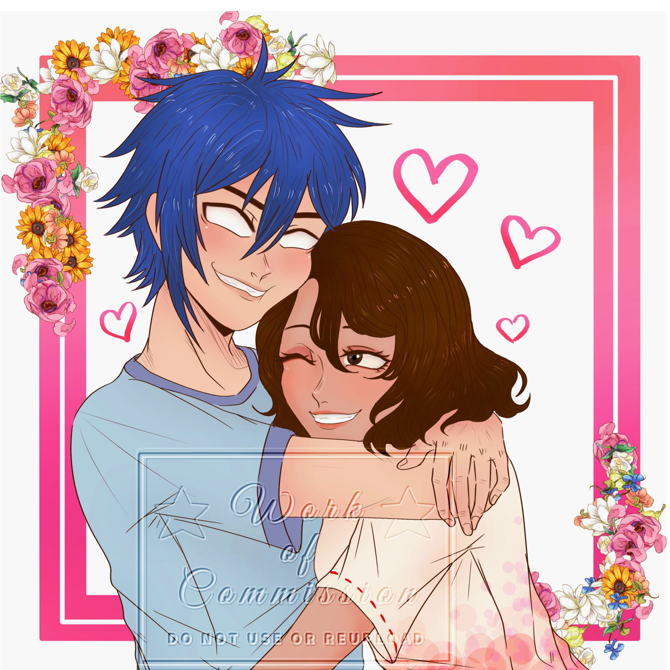 Artwork - Half body, 2 characters, simple color 12/3/2023-1