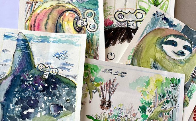 From Bologna, the illustration work I sent a few years ago has returned.
ボローニャから、昔送ったイラストが帰ってきた。
#paintings #watercolorpainting #picturebook #illustration #透明水彩 #イラスト