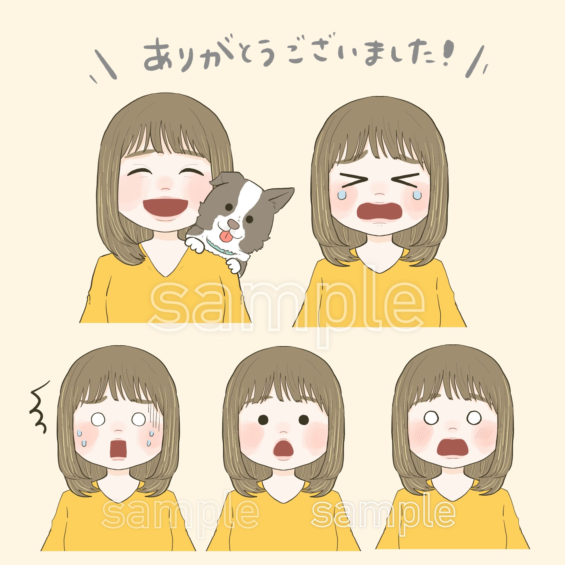 女性SNSアイコン　ワンちゃんも一緒に-1