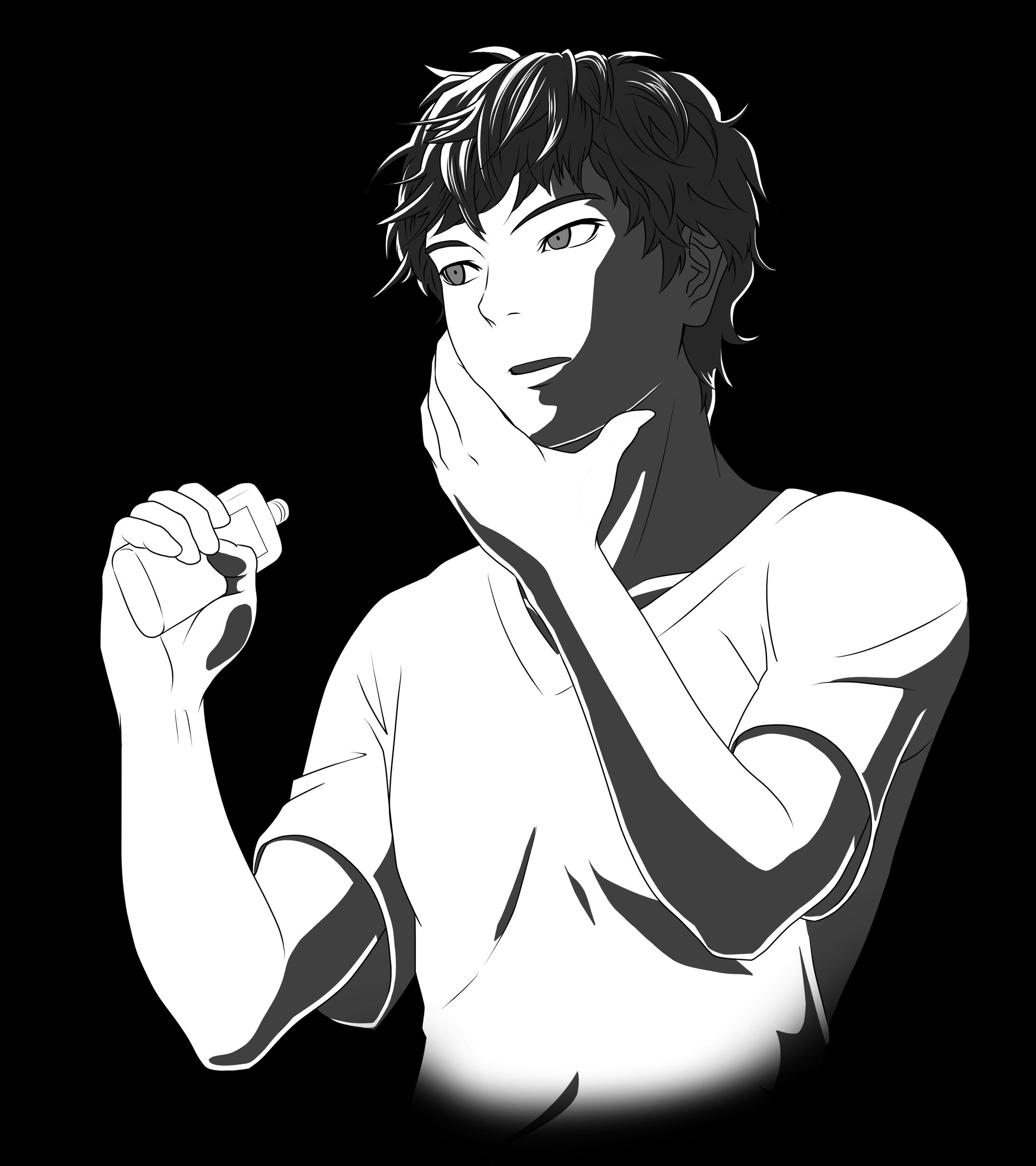 化粧水を使う男性シリーズXset-1