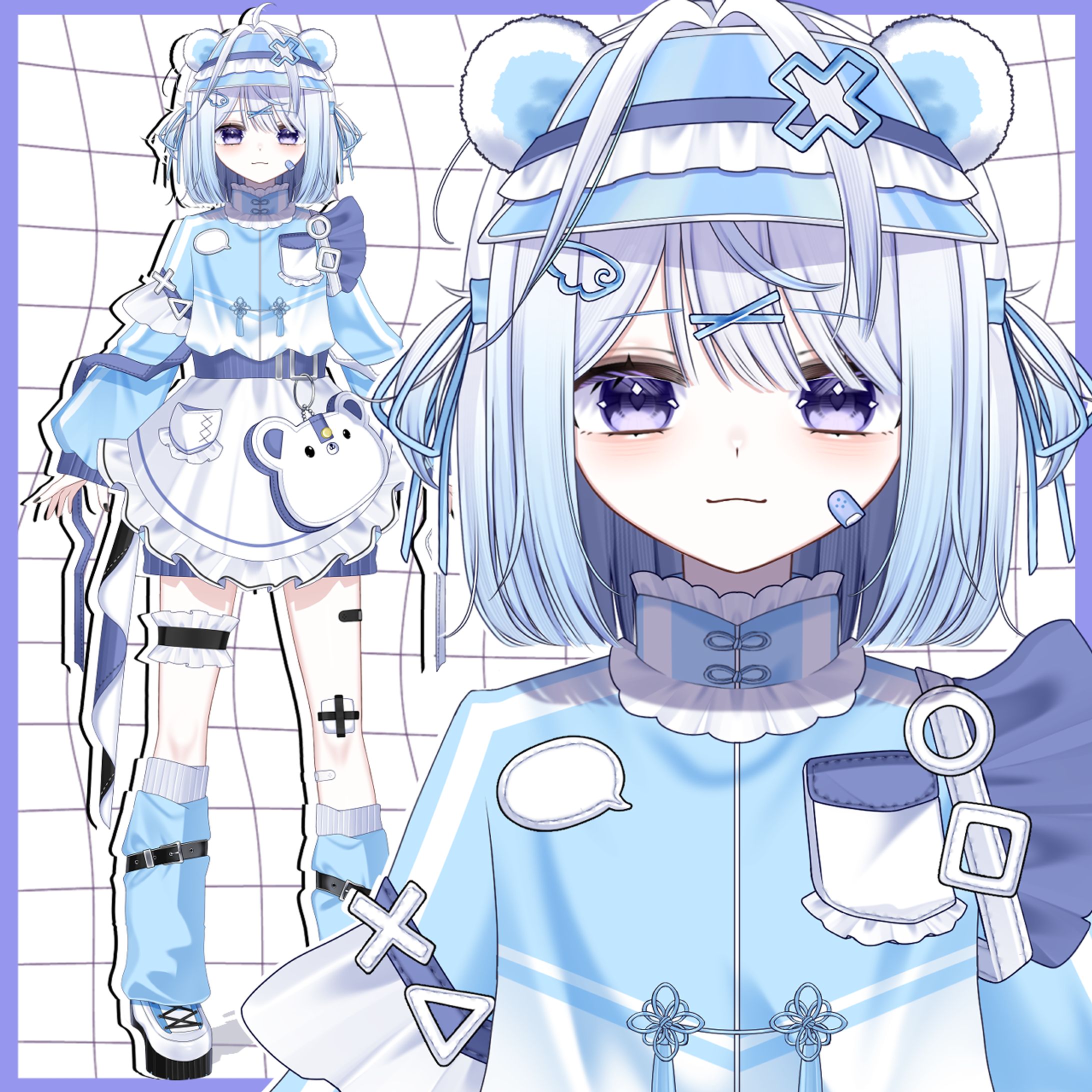 シロクマっ子/パーツ分けイラスト-1