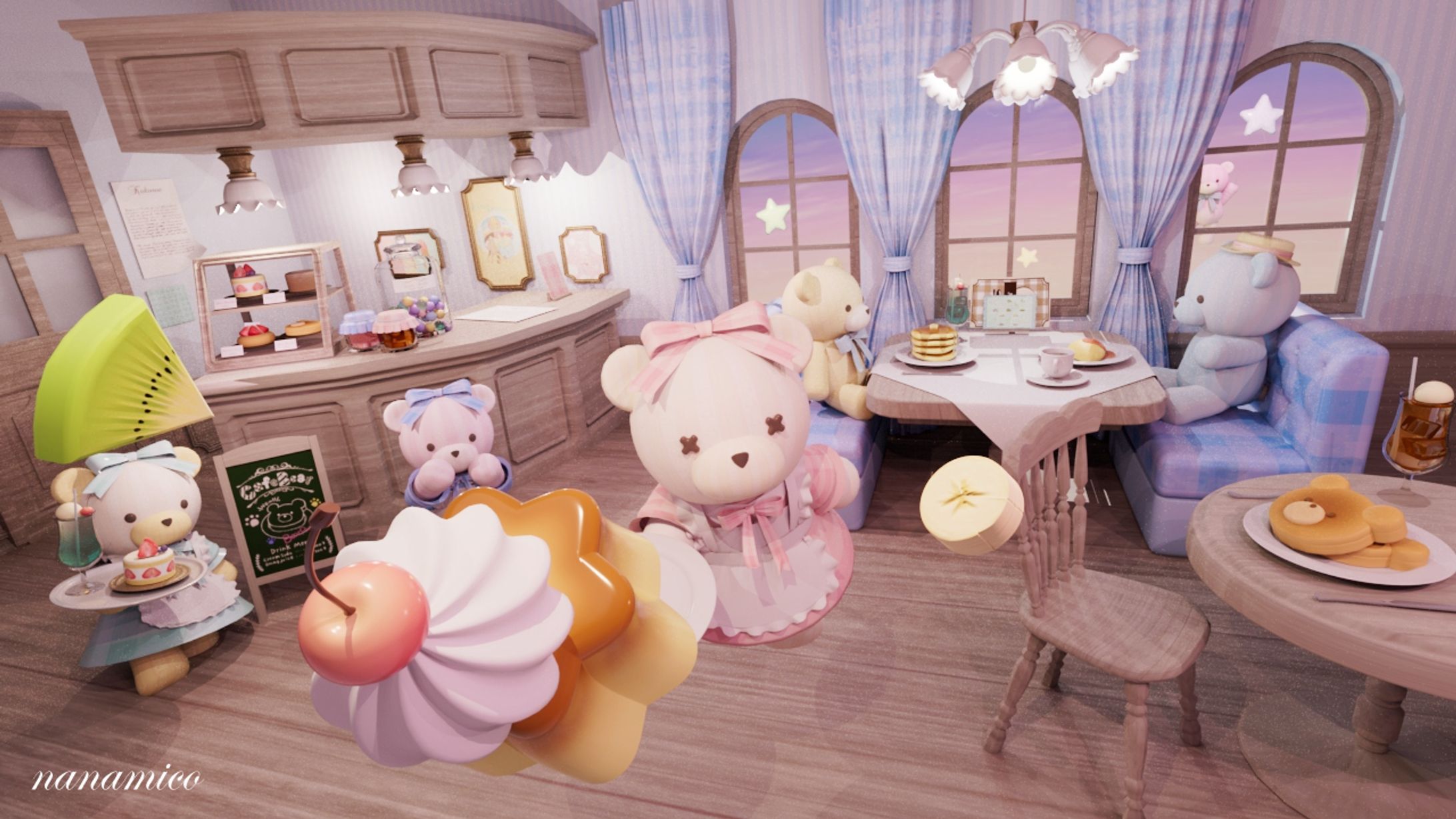 【3DCG】くまカフェ-1