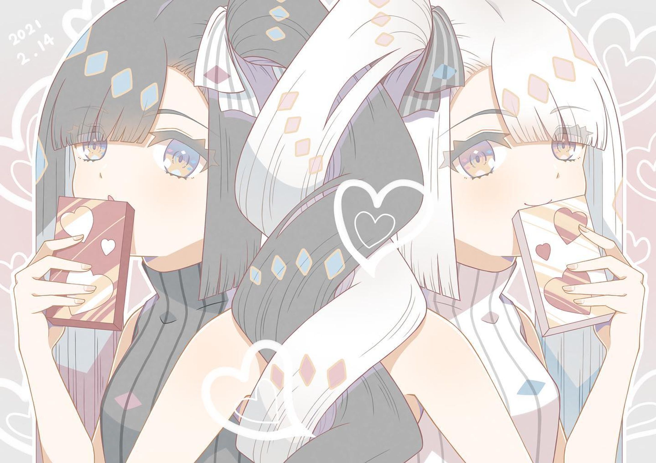 クロとシロの双子のバレンタイン
#illustration #originalcharacter #valentineday#イラスト#創作イラスト-1
