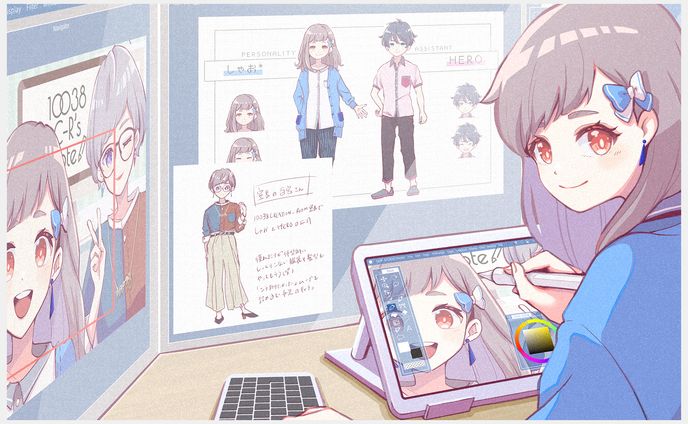 イラスト制作中