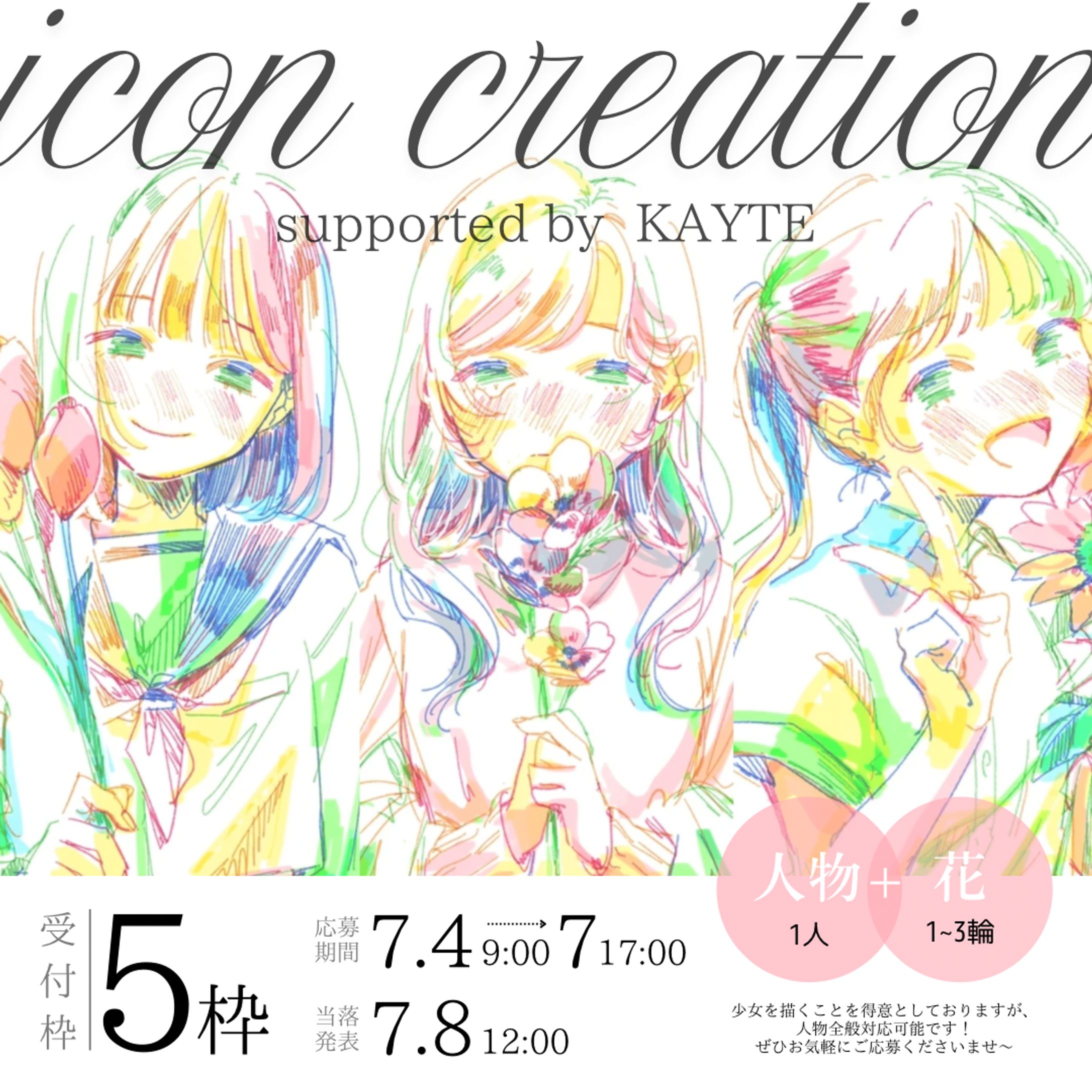 KAYTE様 似顔絵アイコン制作-1