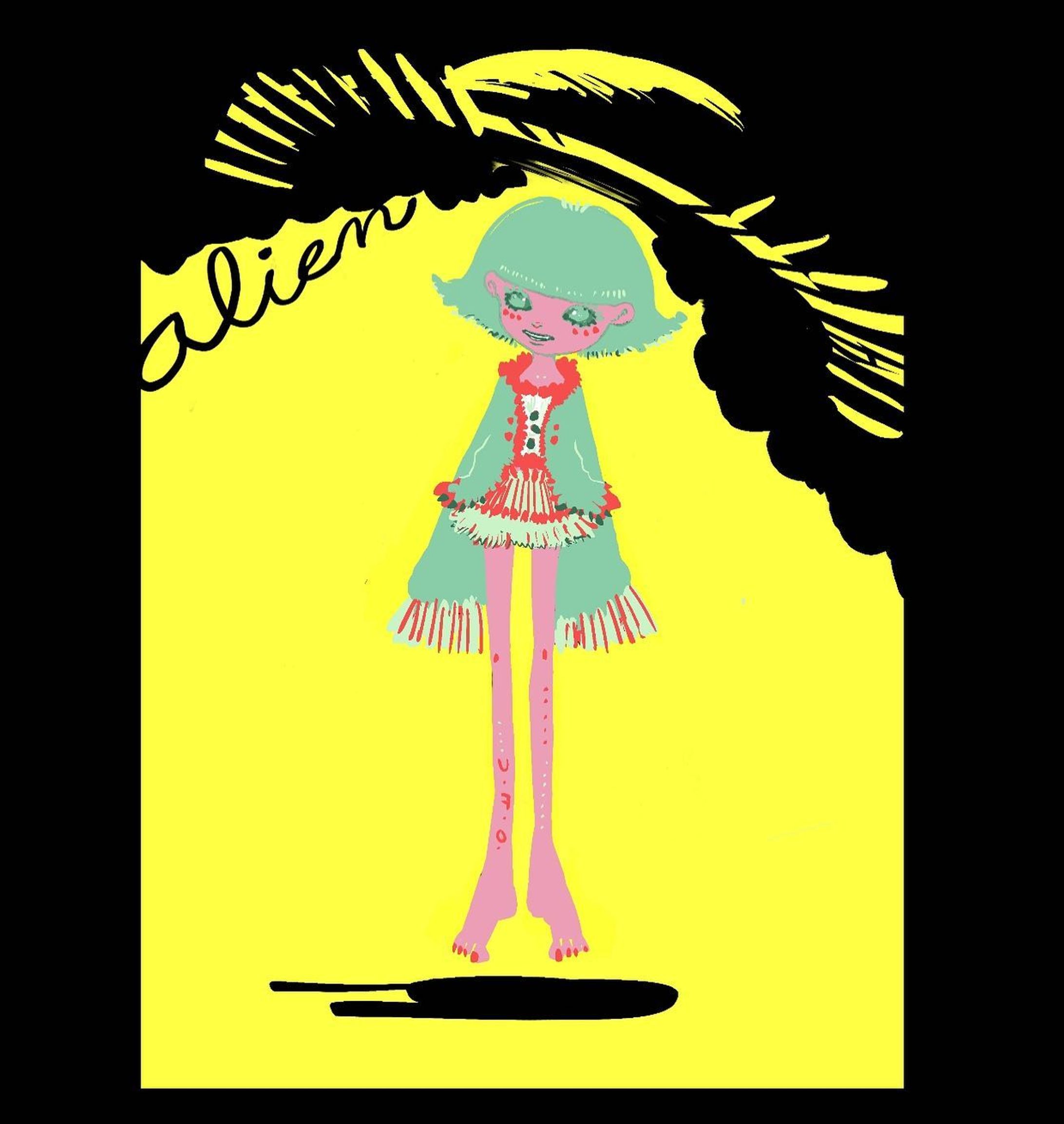 #イラスト #illustration #宇宙人 #エイリアン #ufo #女の子イラスト #ファッション #fashion #girl #イラストレーター #illustrator #いいね返し-1