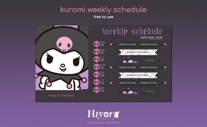 Kuromi Weekly Schedule
