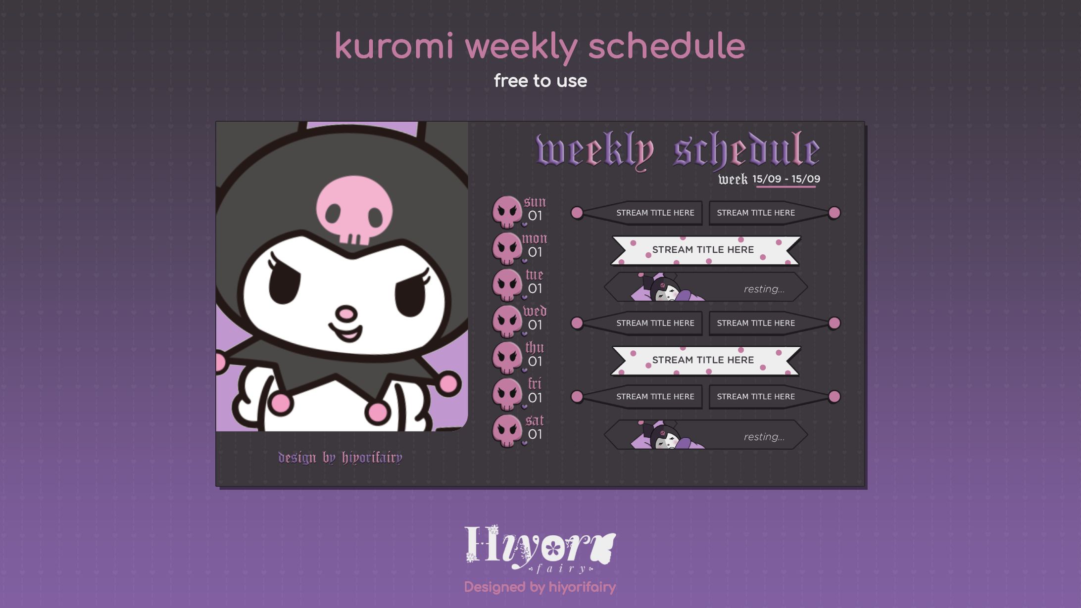 Kuromi Weekly Schedule-1