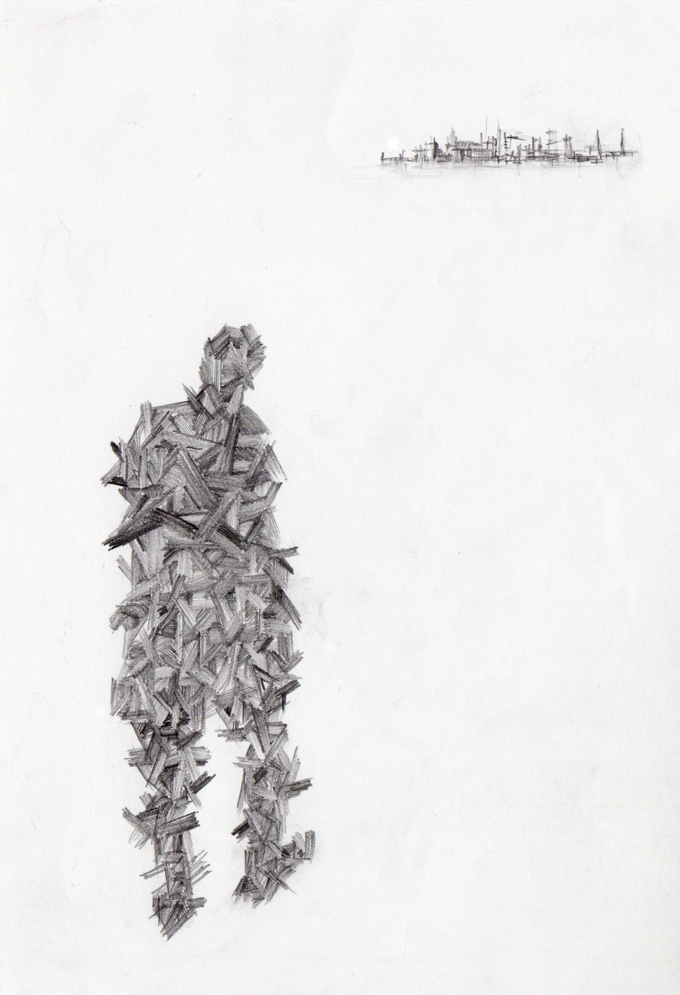 シリーズ「鉛筆による抽象画」-1