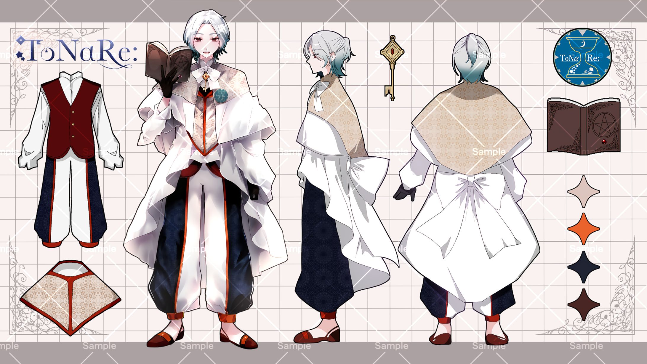 ToNαRe:様 IRIAM配信用立ち絵 三面図(2025.6)-1