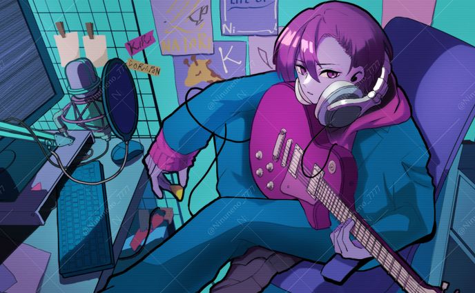 ご依頼品　コロポンマン様　「Overdose/なとり」歌ってみたイラスト