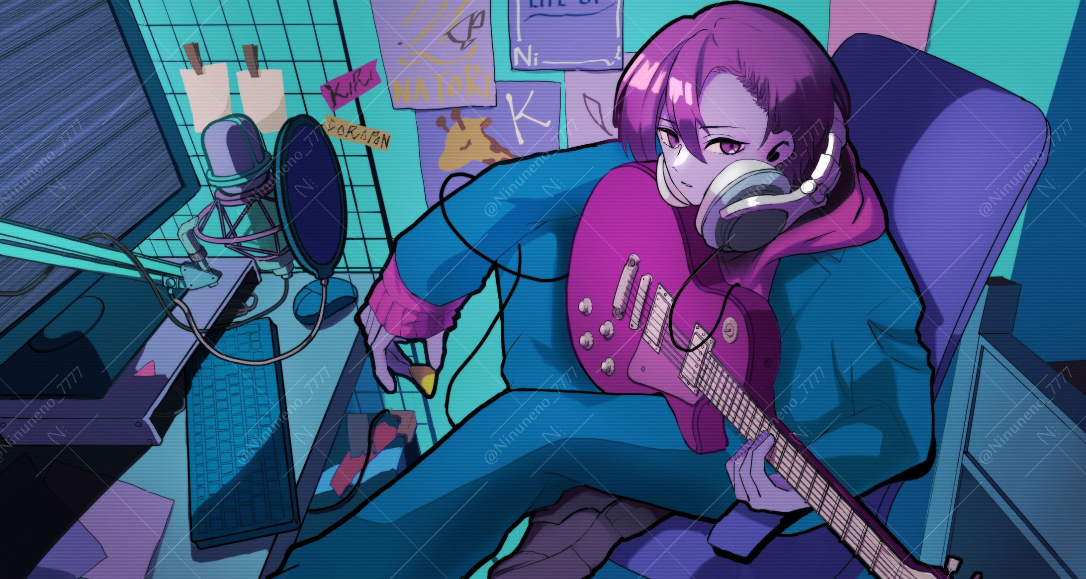 ご依頼品　コロポンマン様　「Overdose/なとり」歌ってみたイラスト-1