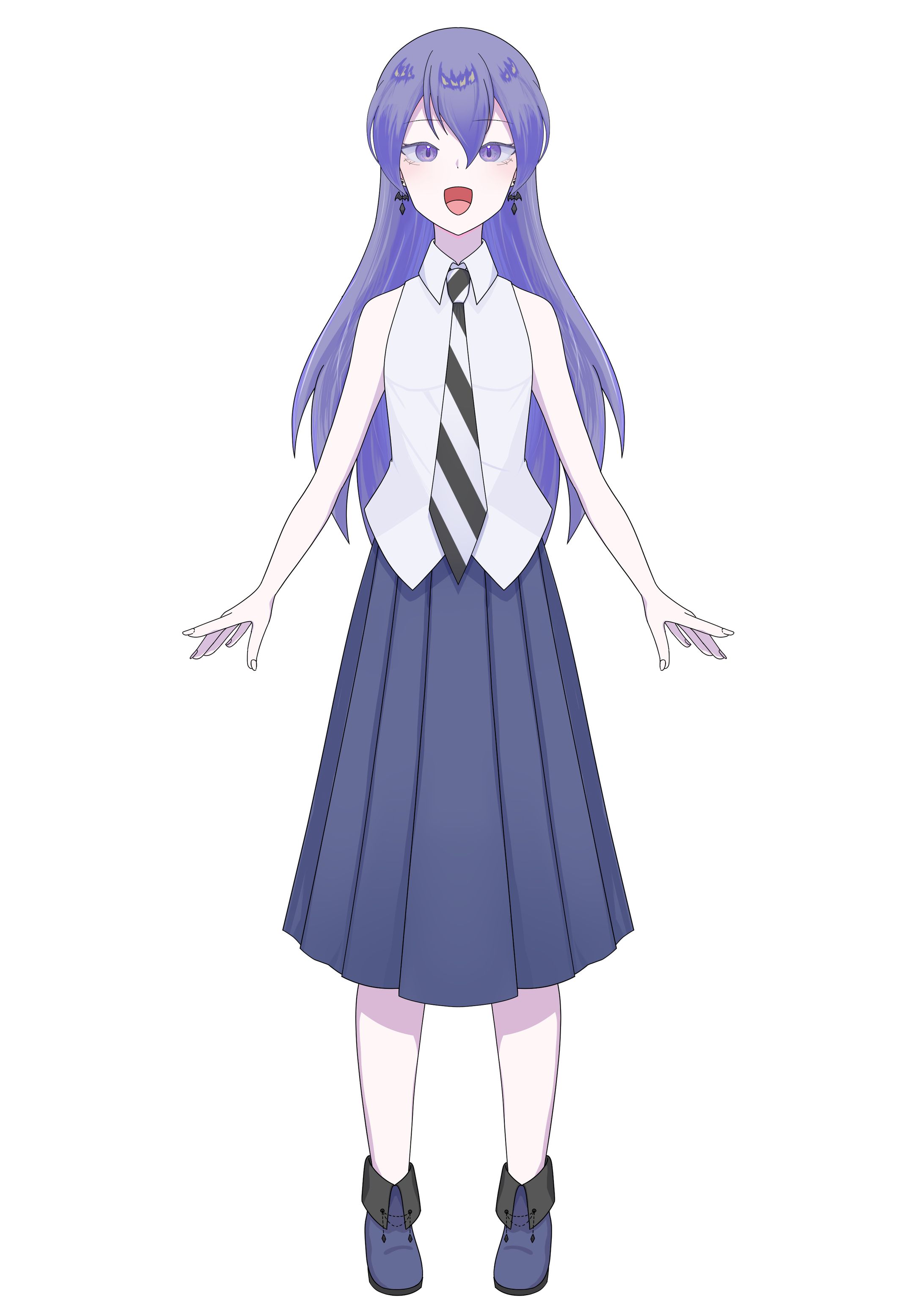 蝙蝠なきら　Vtuber立ち絵-1