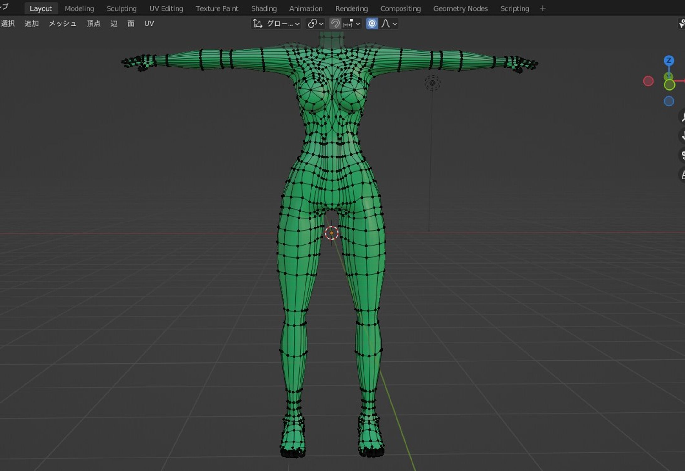 blender練習　ボディ-1
