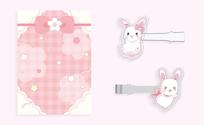 小花衣ももみ様 6周年記念 ヘアクリップ台紙デザイン