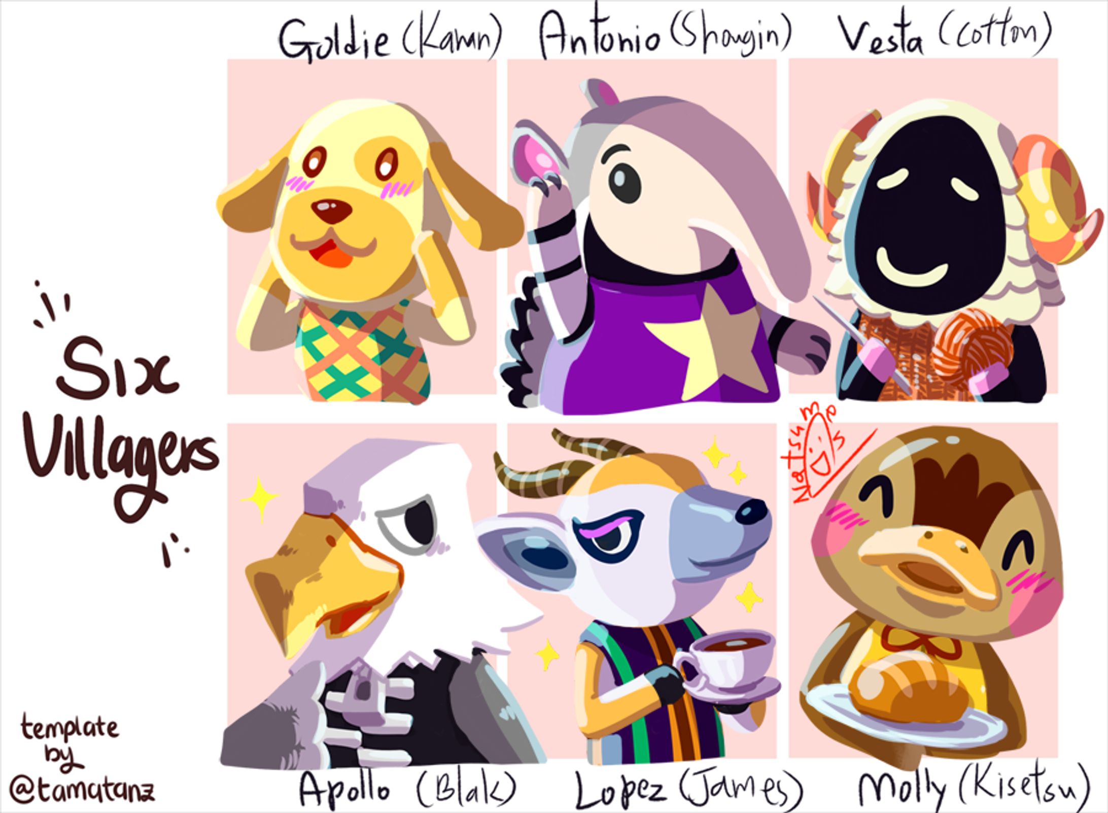 Animal Crossing 6 villagers request-1