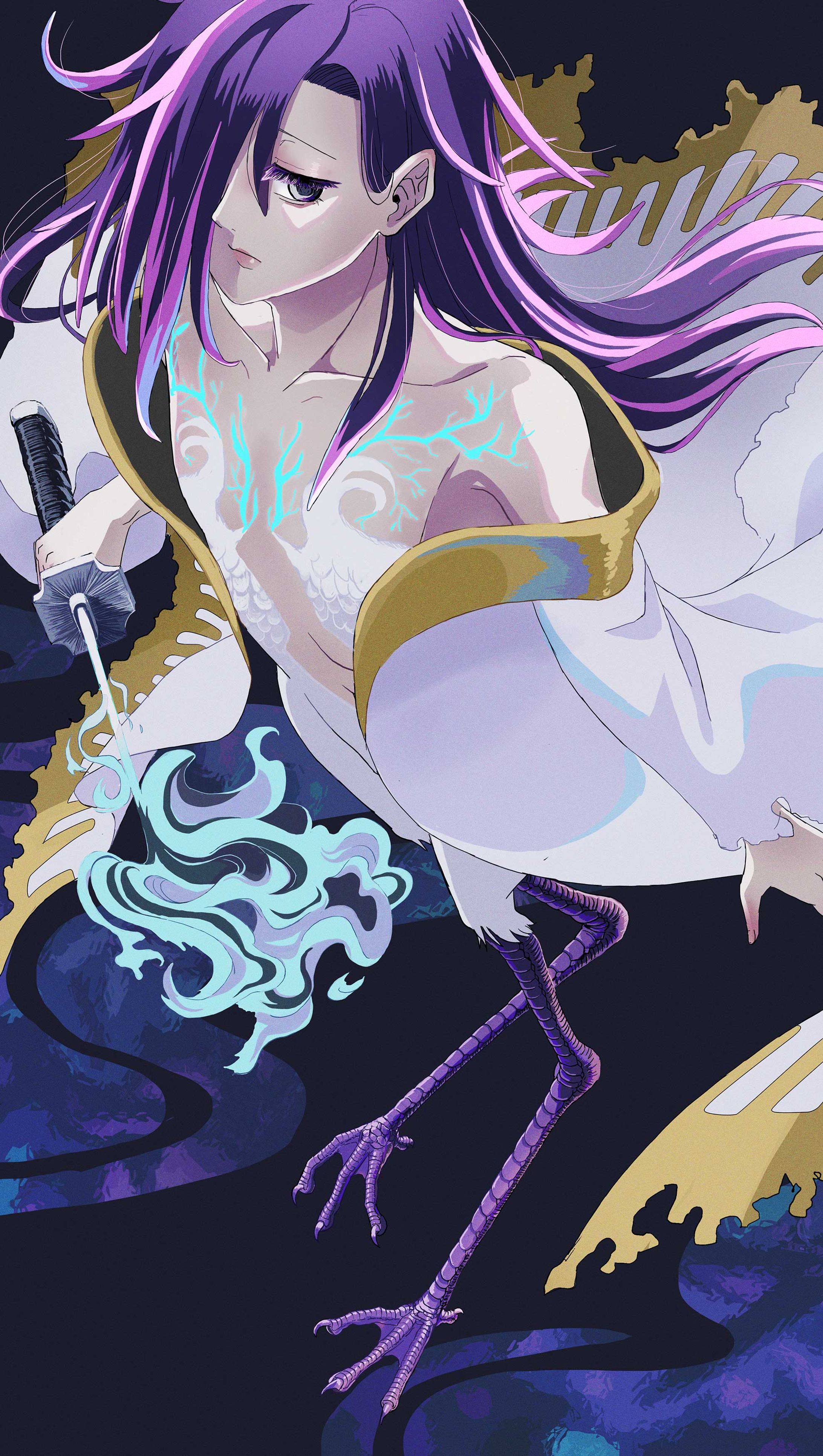 鳥脚の女性のイラスト-1