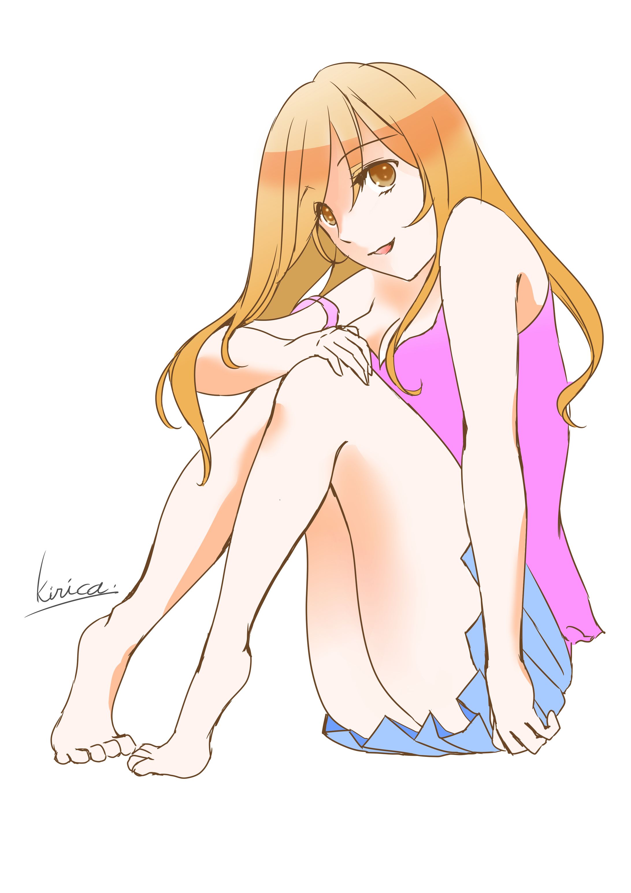 アニメタッチ　寛ぐ女性　サンプル-1