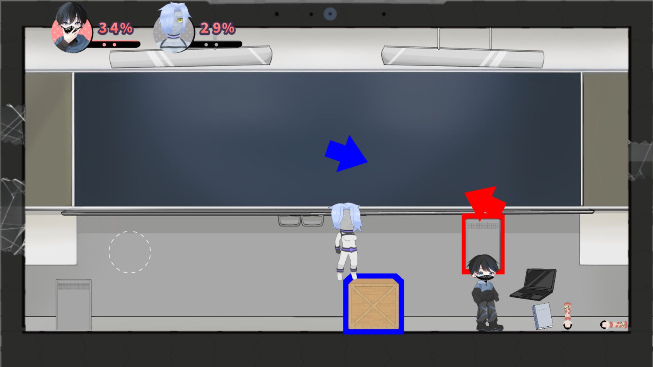 教壇など一部のオブジェクトはプレイヤーに対して様々な効果を発生させる。