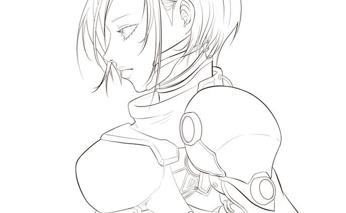 機械少女（線画）