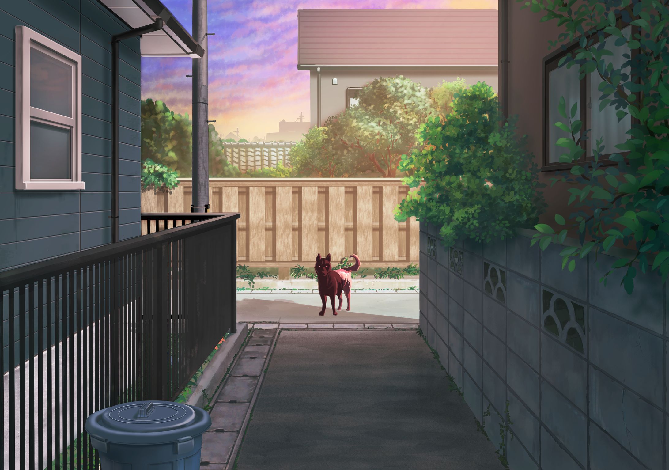 住宅街　夕方-1