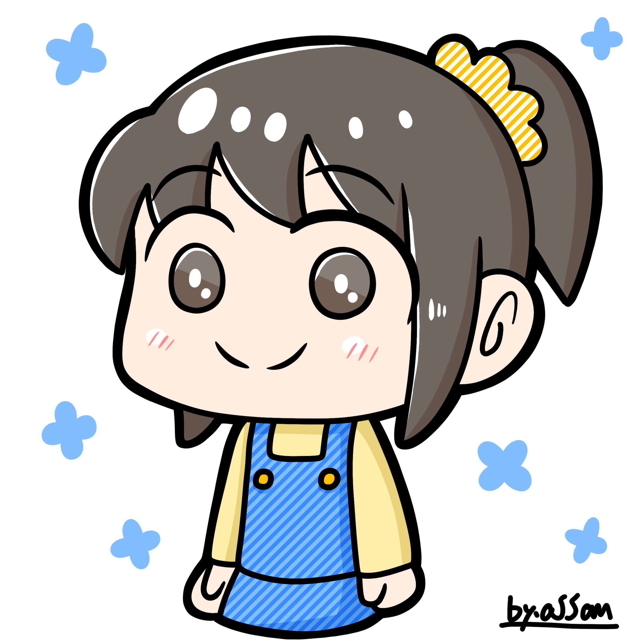 オーバーオールの女の子-1