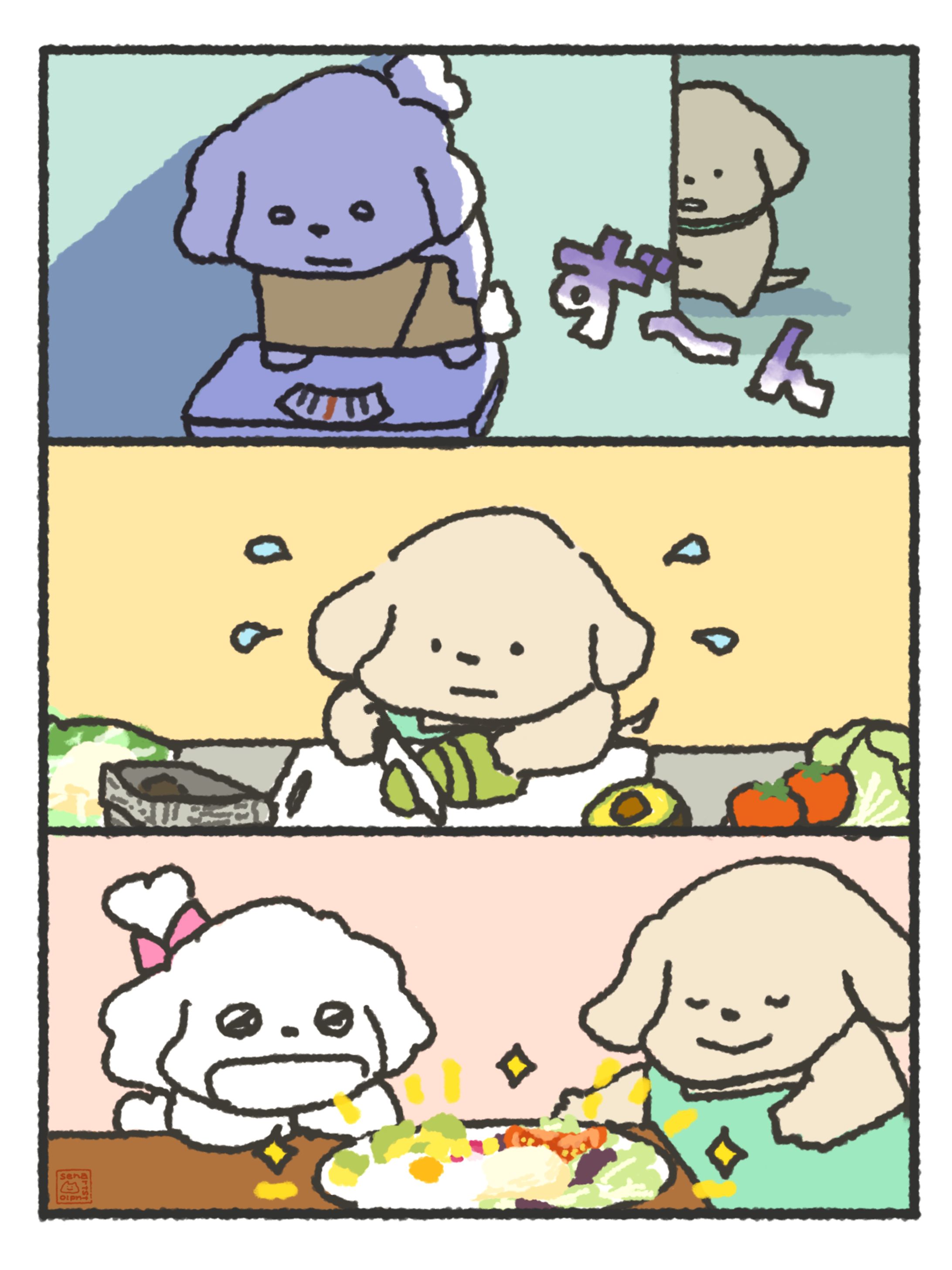 気を利かせてヘルシー料理を作ってくれる彼氏-1