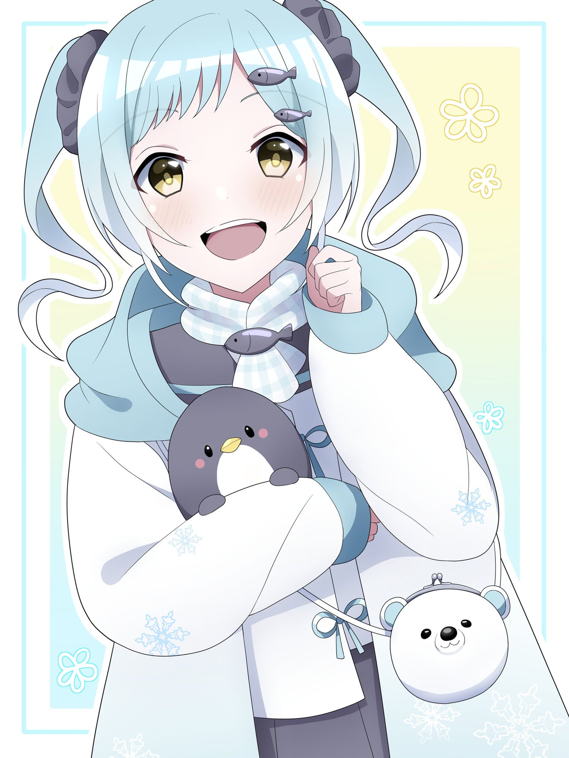 オリジナル　白熊×ペンギンの女の子-1