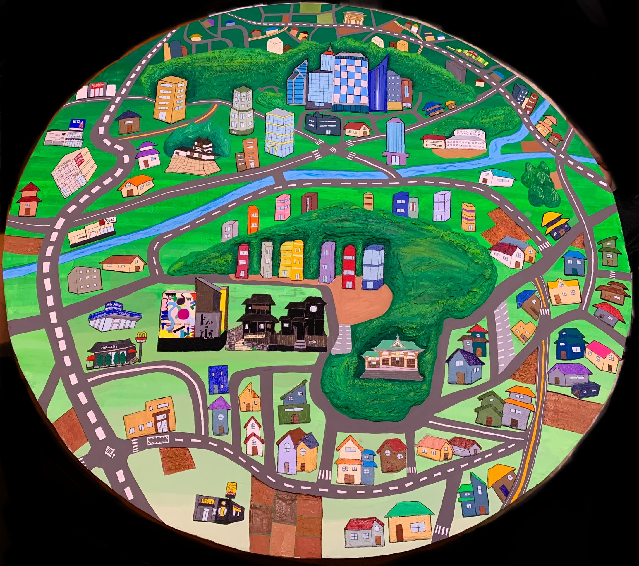 2023.7    株式会社フォスター　新しく建築された建物に飾る 半立体アートを制作-1