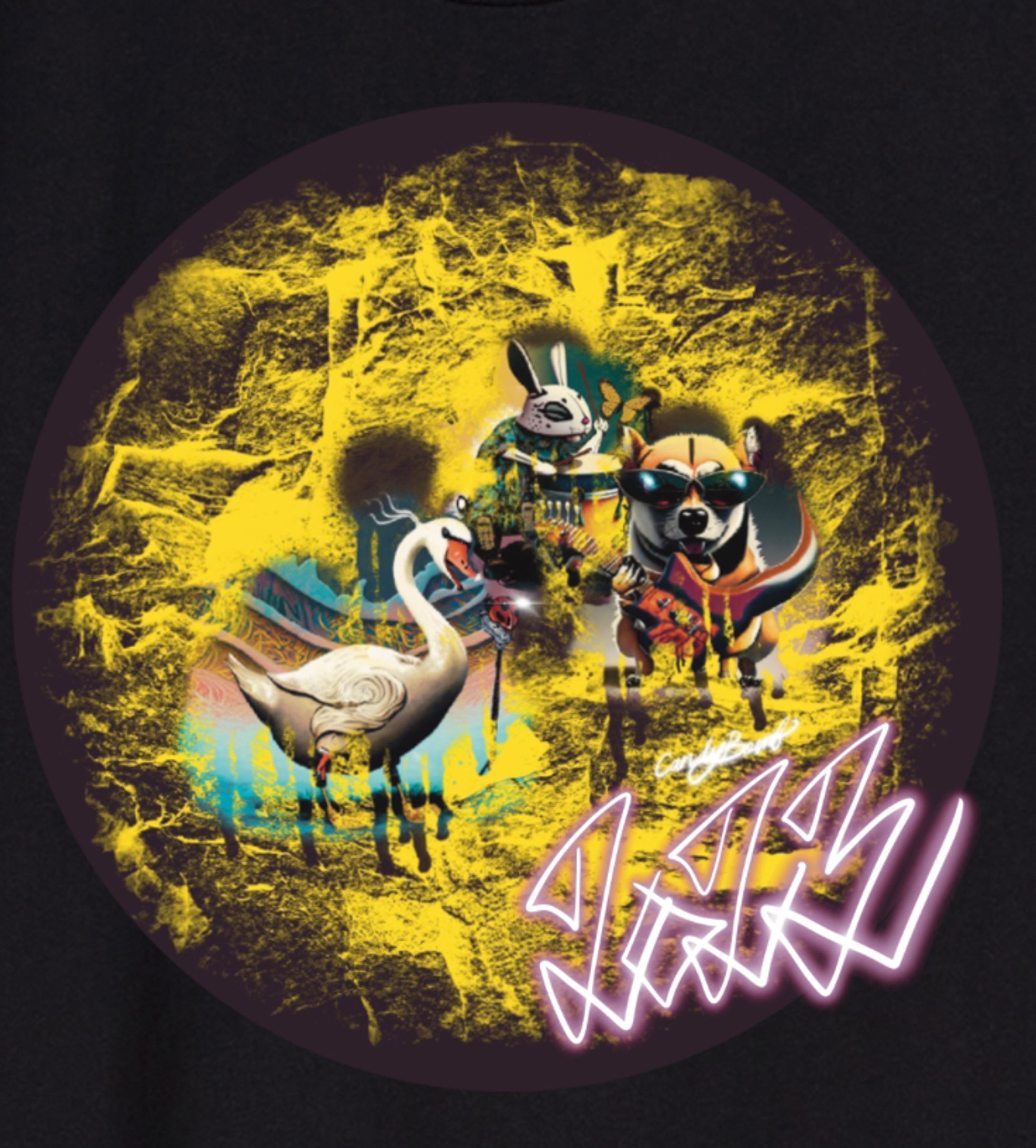 【生成AI_Tシャツデザイン】3ピースバンド-1