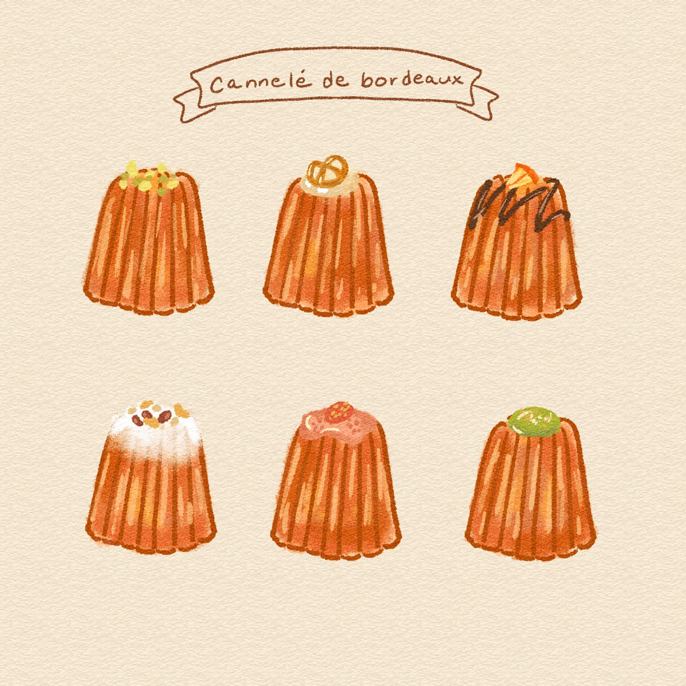 スイーツ　カフェイラスト-1