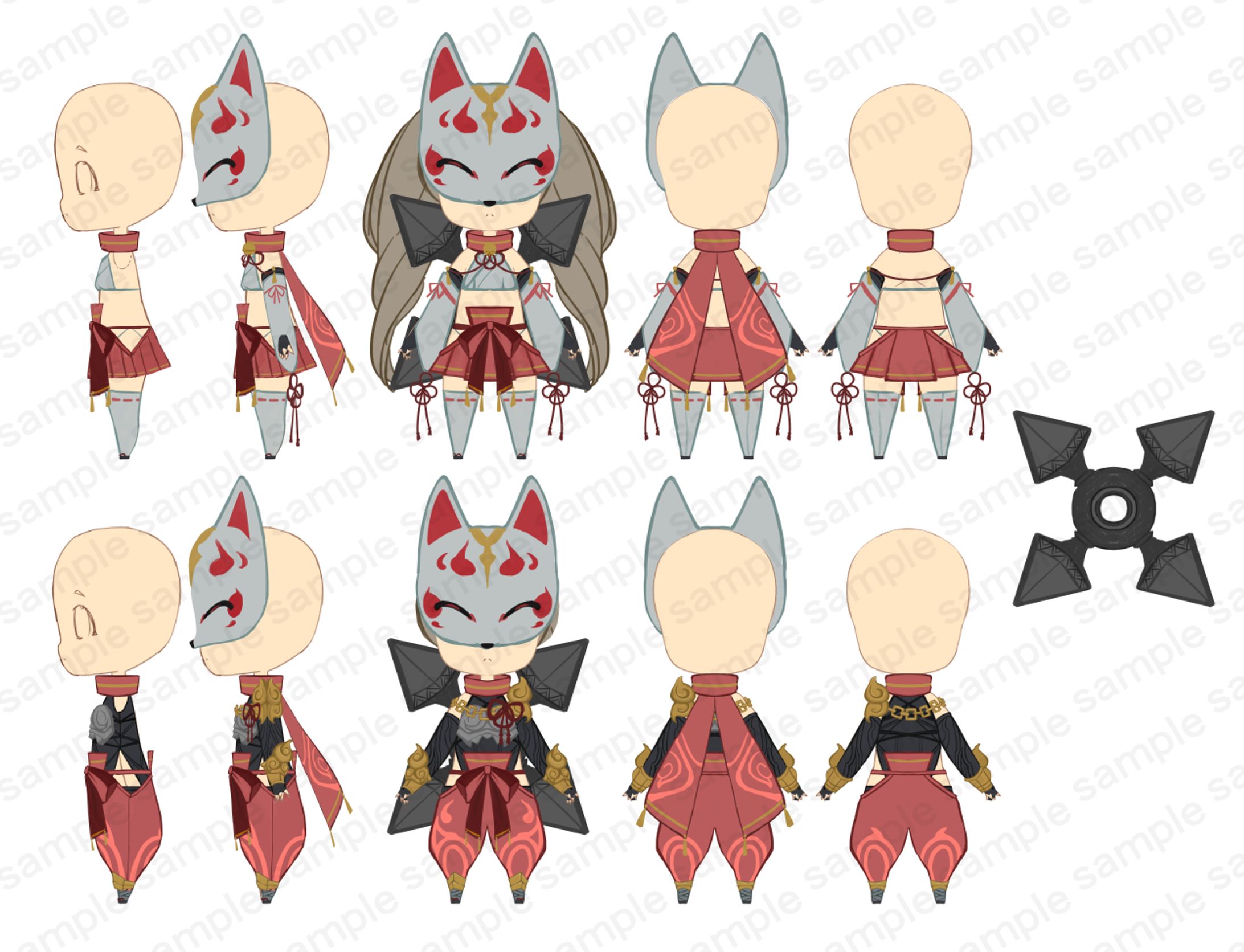 キャラクターデザイン・立ち絵：和風装備デザイン-1