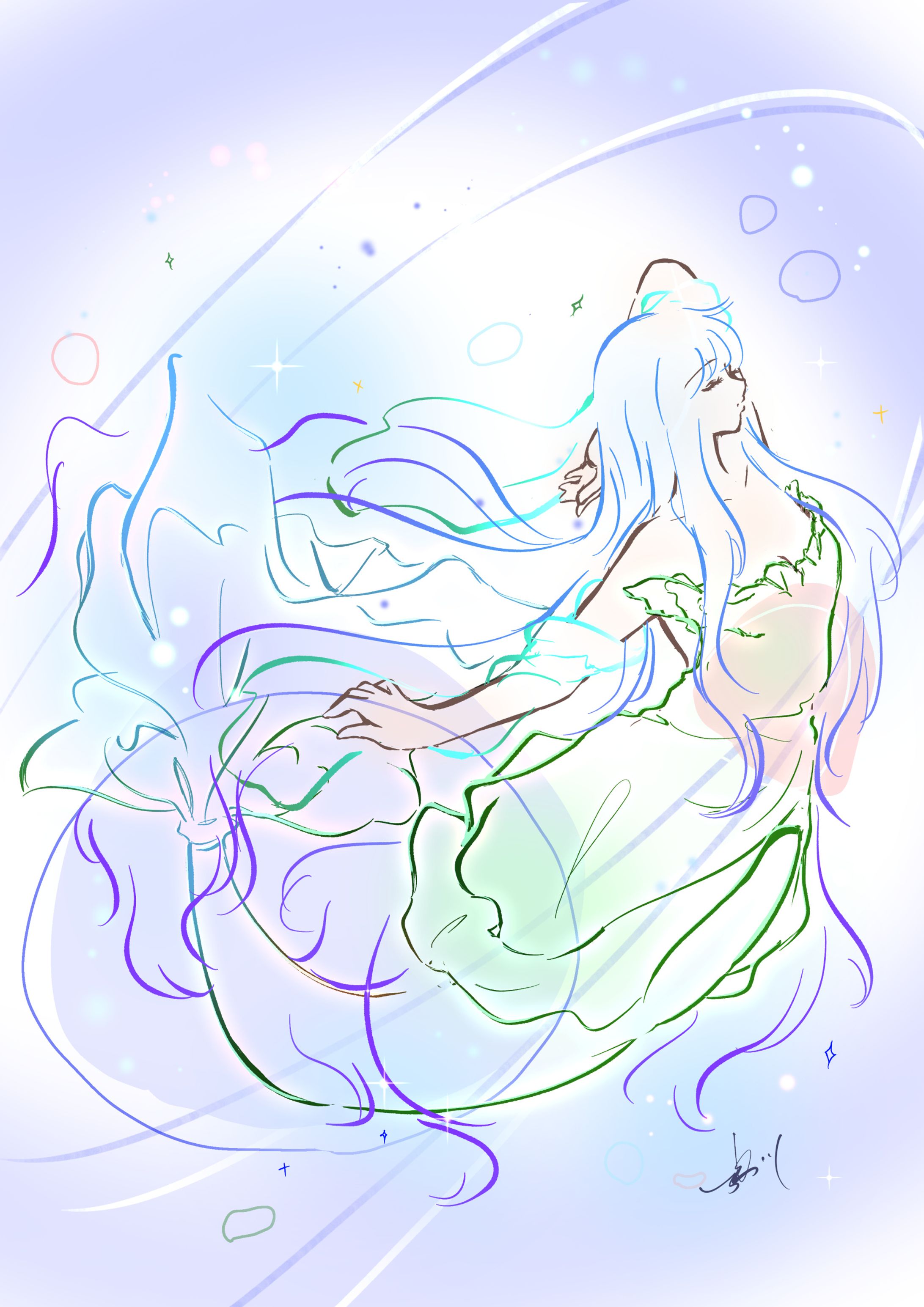 「君と踊るあの日の人魚姫」カバーイラスト-1