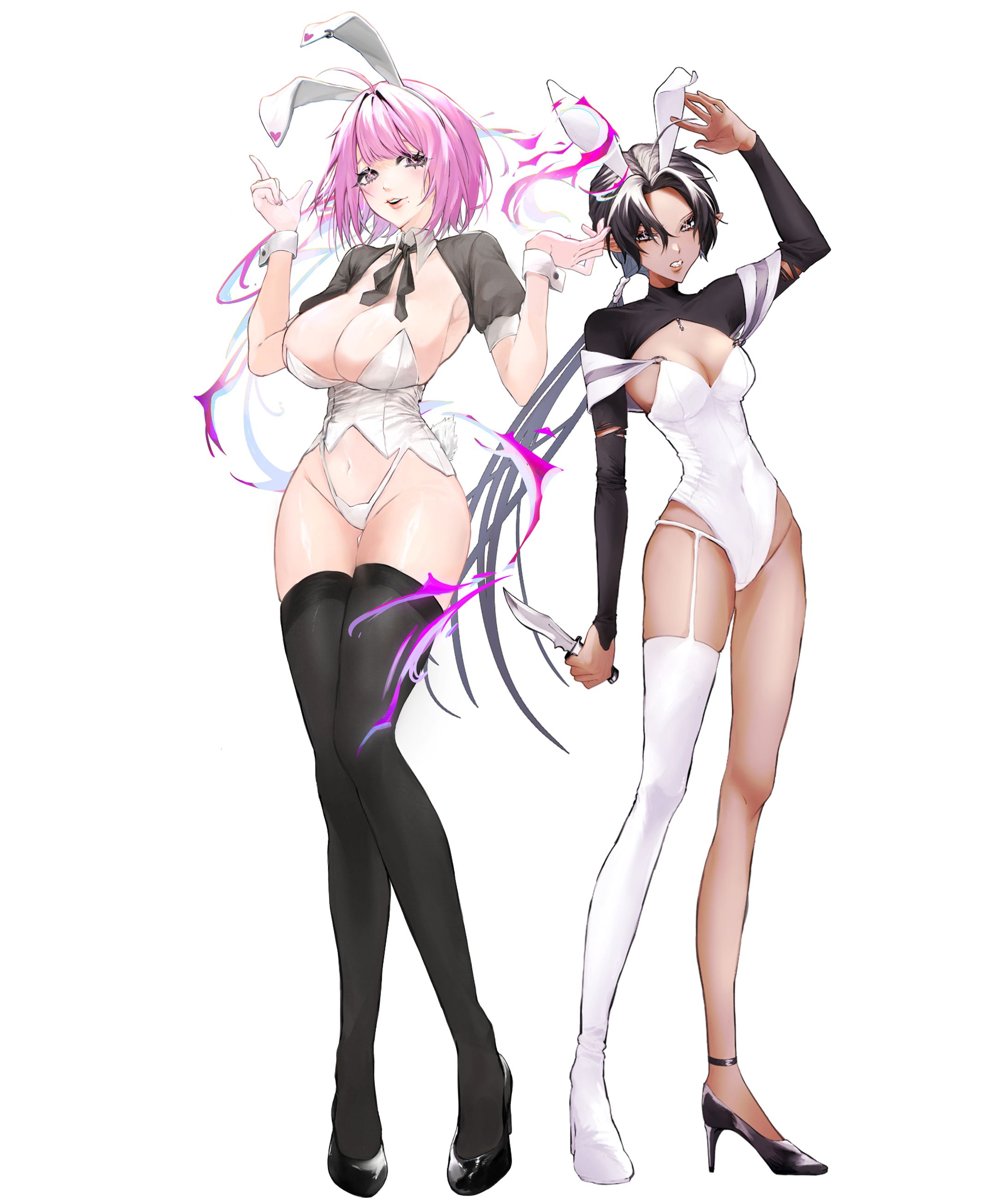 【自主制作・合作】白バニーガールグッズ用イラスト-1