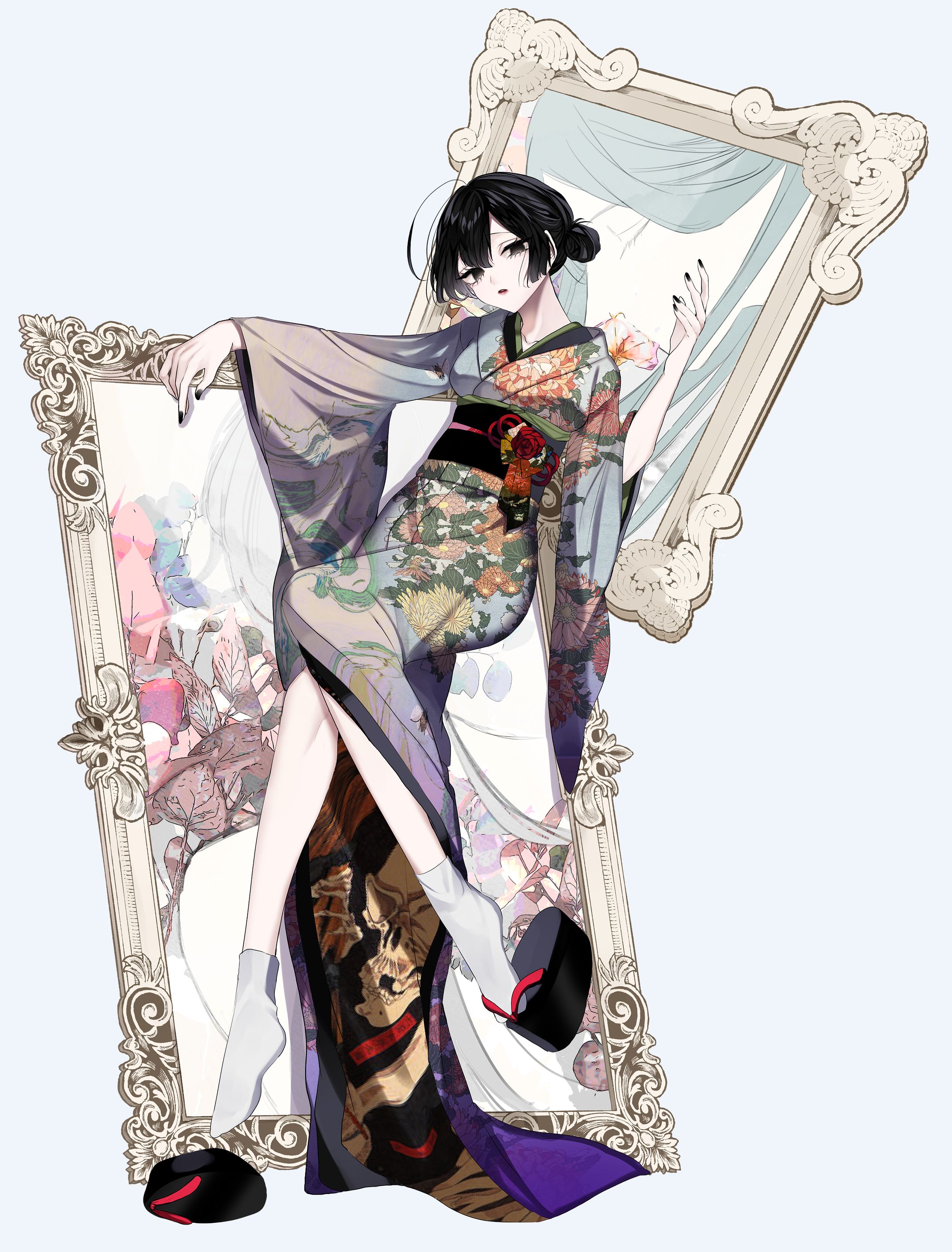 画家の和服の女性-1