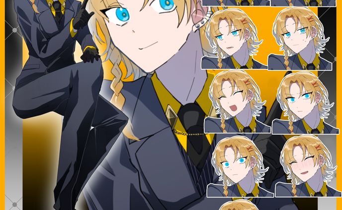 illust、茶髪