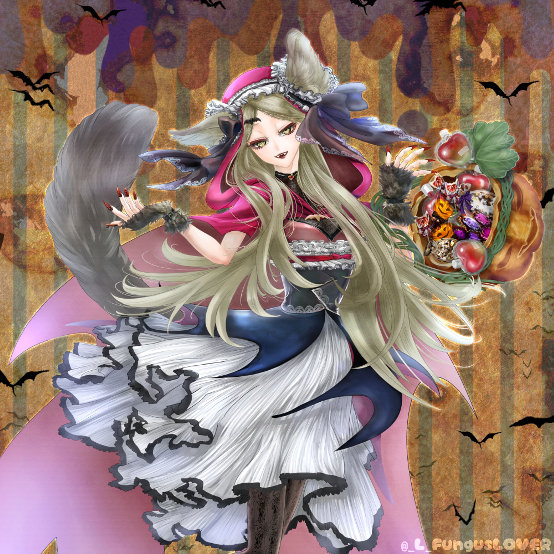 ファンアート：ハロウィン仮装九条林檎様-1